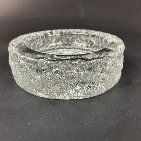 Kosta Boda Rhapsody Ashtray Clear Textured Glass With Dancing Couple Design - Picture 2 of 7